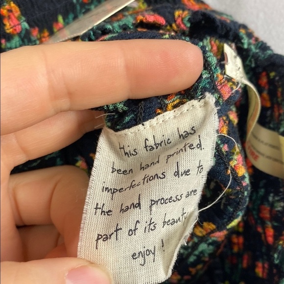 Free People NWT FP1 Maia Smocked Short - Floral Black Combo - Size Small - Picture 10 of 14